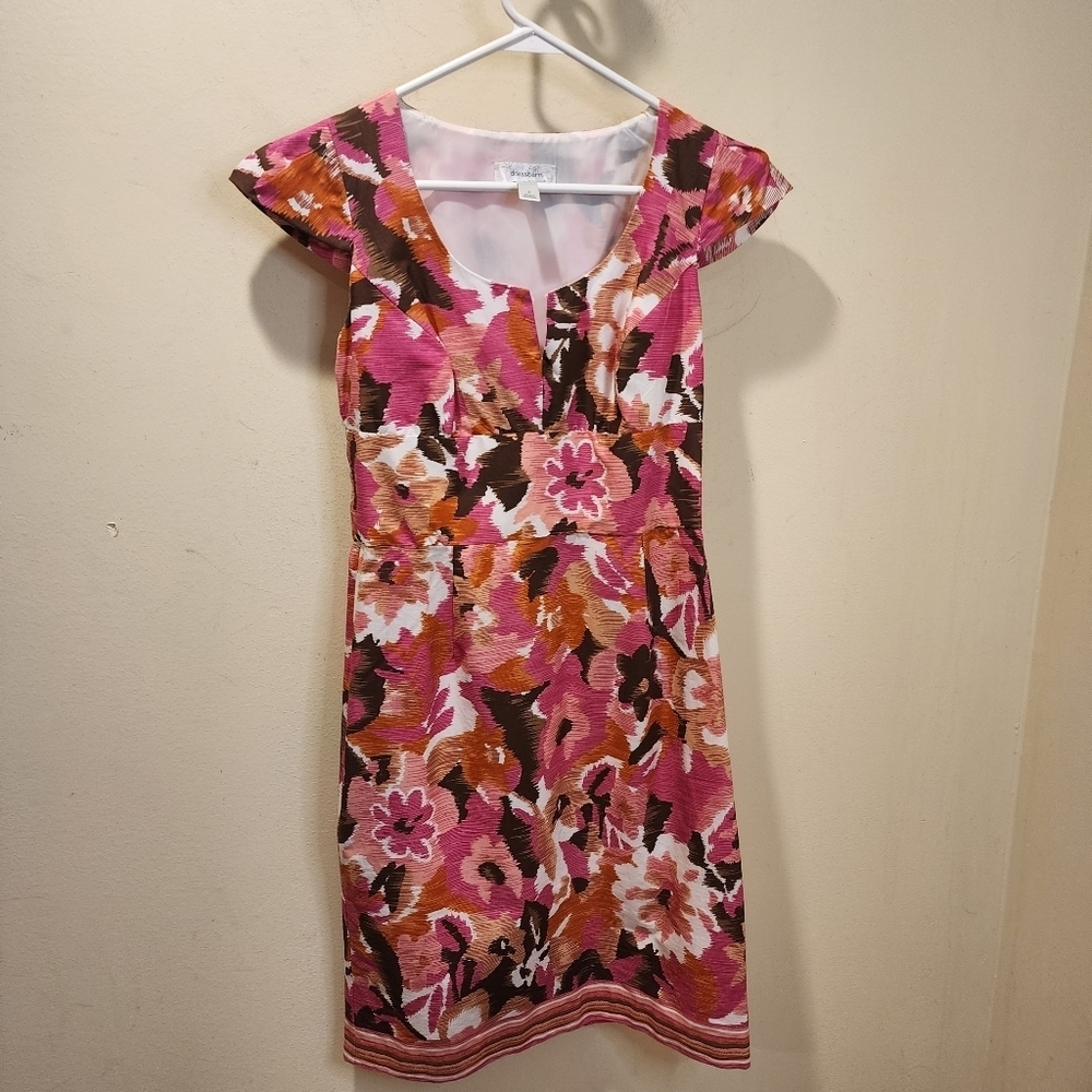 Dressbarn Pink Floral Knee-length Semiformal Dress size 4